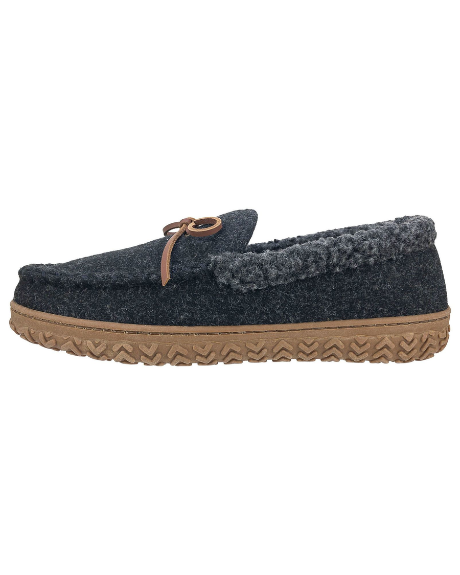 (image for) Ingenious Rolled Collar Wool Moccasin Slippers